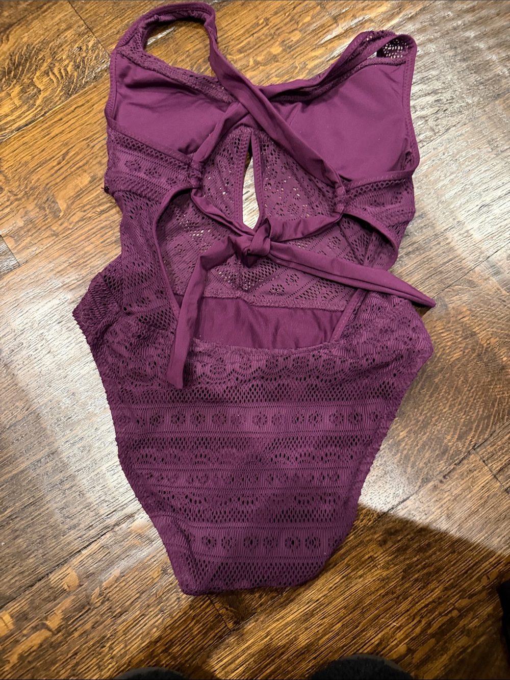 BECCA Plum Crochet One-Piece Swimsuit - Picture 3 of 4